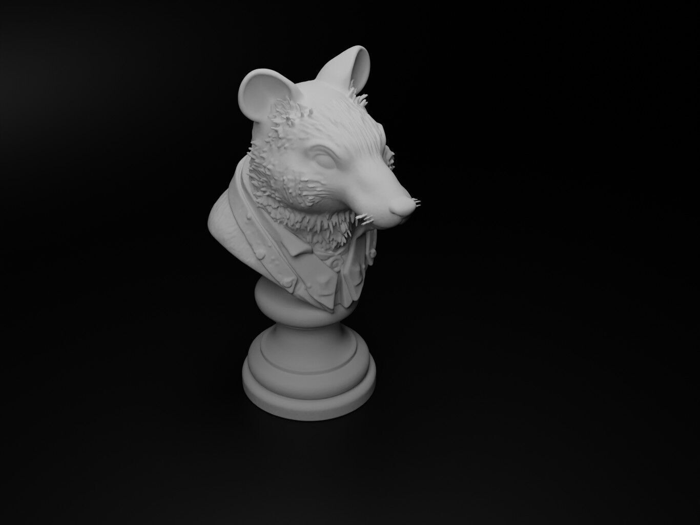 Wombat Animal Bust Chess 3D print model_2