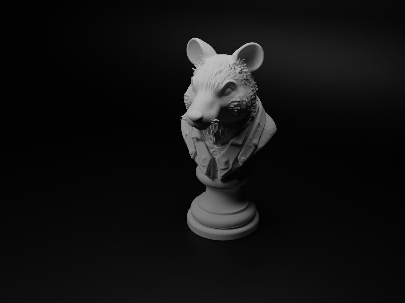 Wombat Animal Bust Chess 3D print model_1