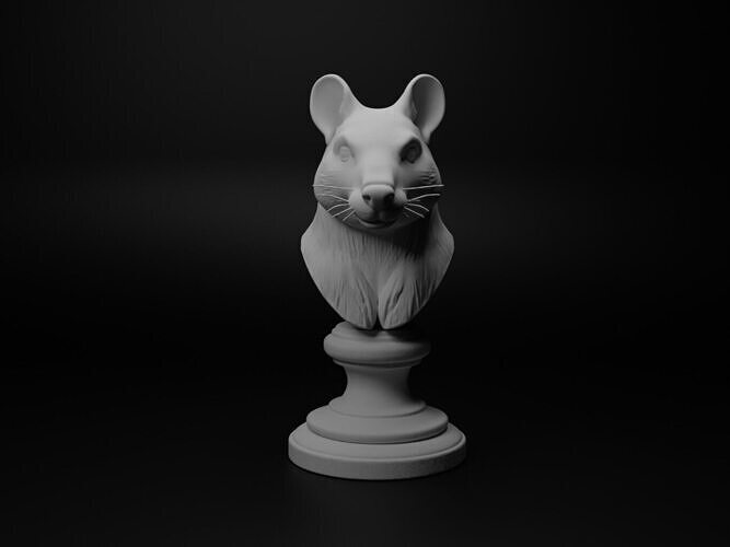 Wombat Animal Bust Chess 3D print model