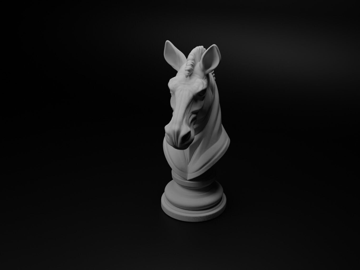 Zebra Animal Bust Chess 3D print model_1