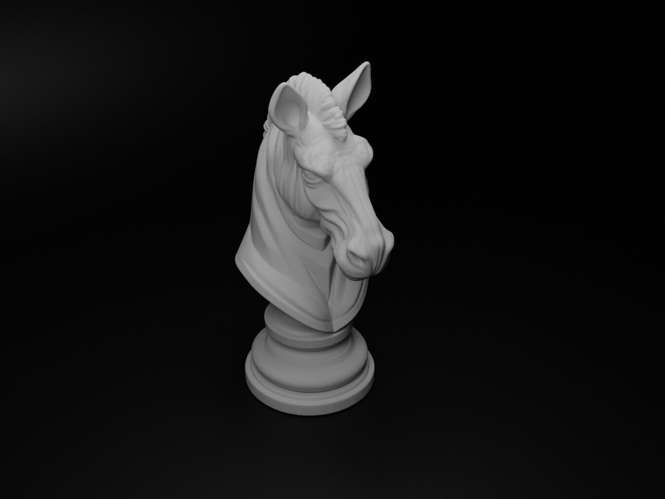 Zebra Animal Bust Chess 3D print model_2