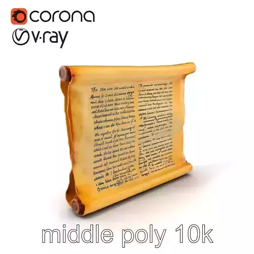 Ancient Manuscript Scroll Vellum Texture model pack Low-poly 3D model