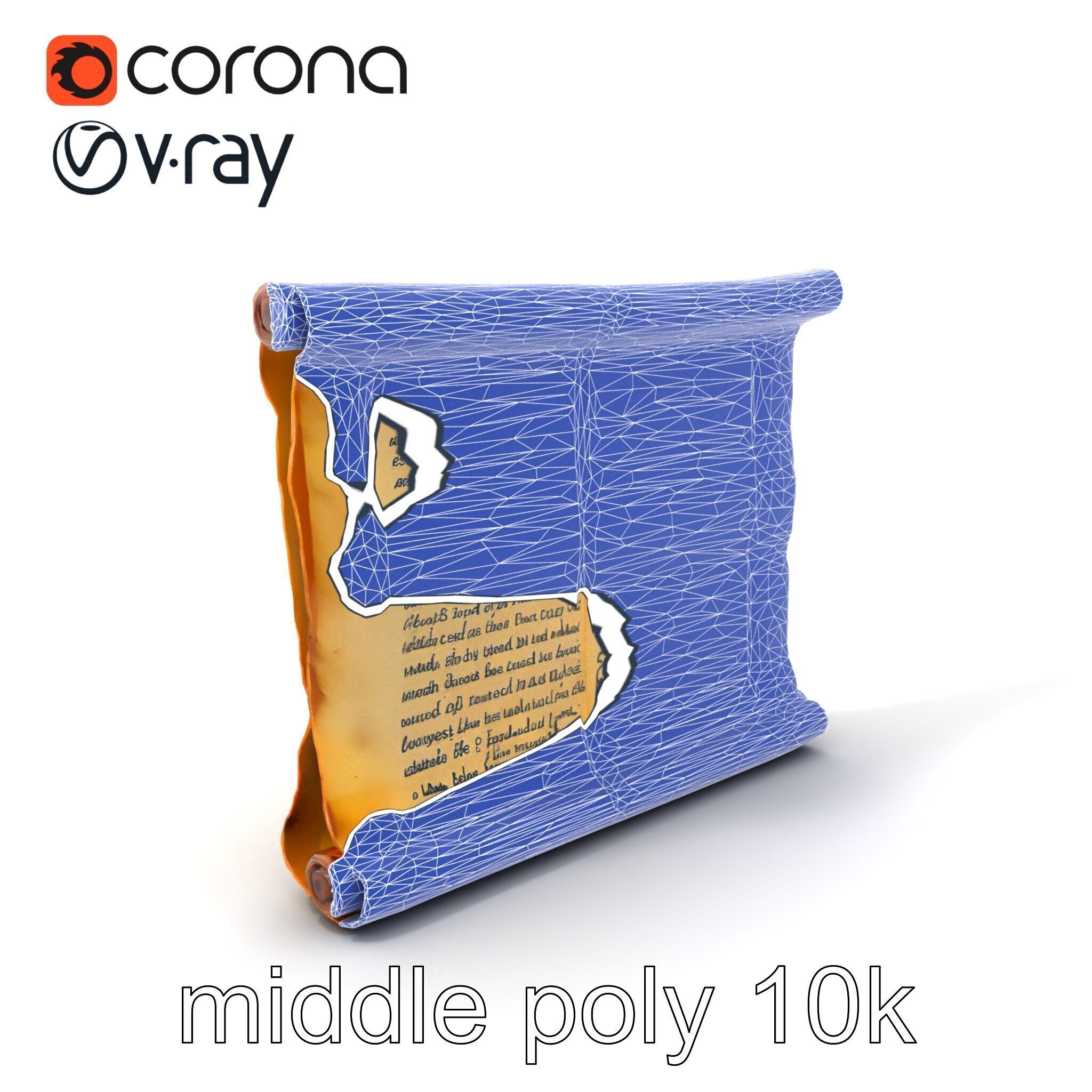 Ancient Manuscript Scroll Vellum Texture model pack Low-poly 3D model_6