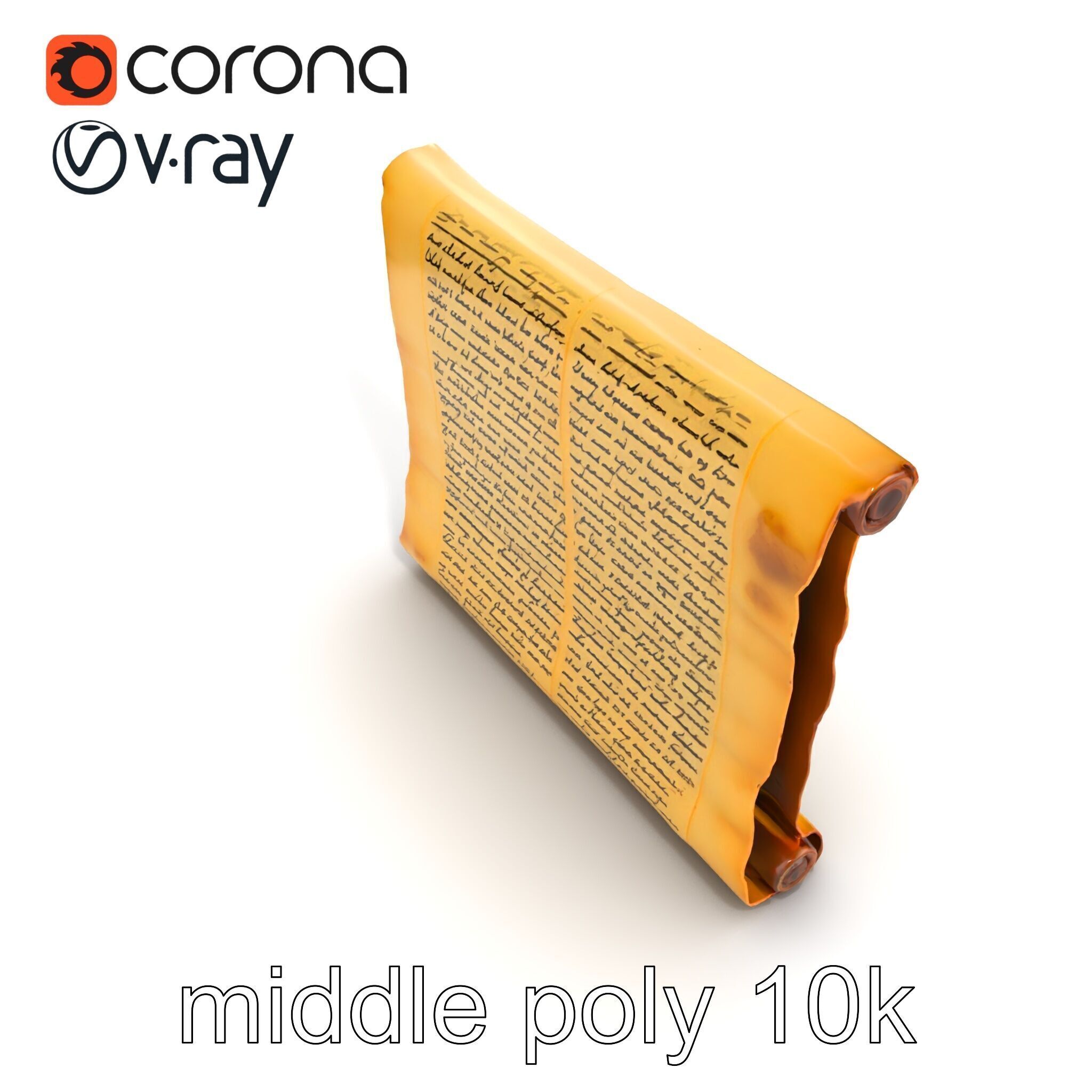 Ancient Manuscript Scroll Vellum Texture model pack Low-poly 3D model_26