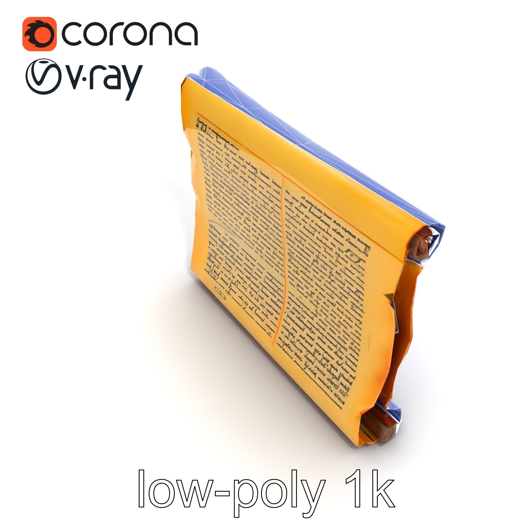 Ancient Manuscript Scroll Vellum Texture model pack Low-poly 3D model_27