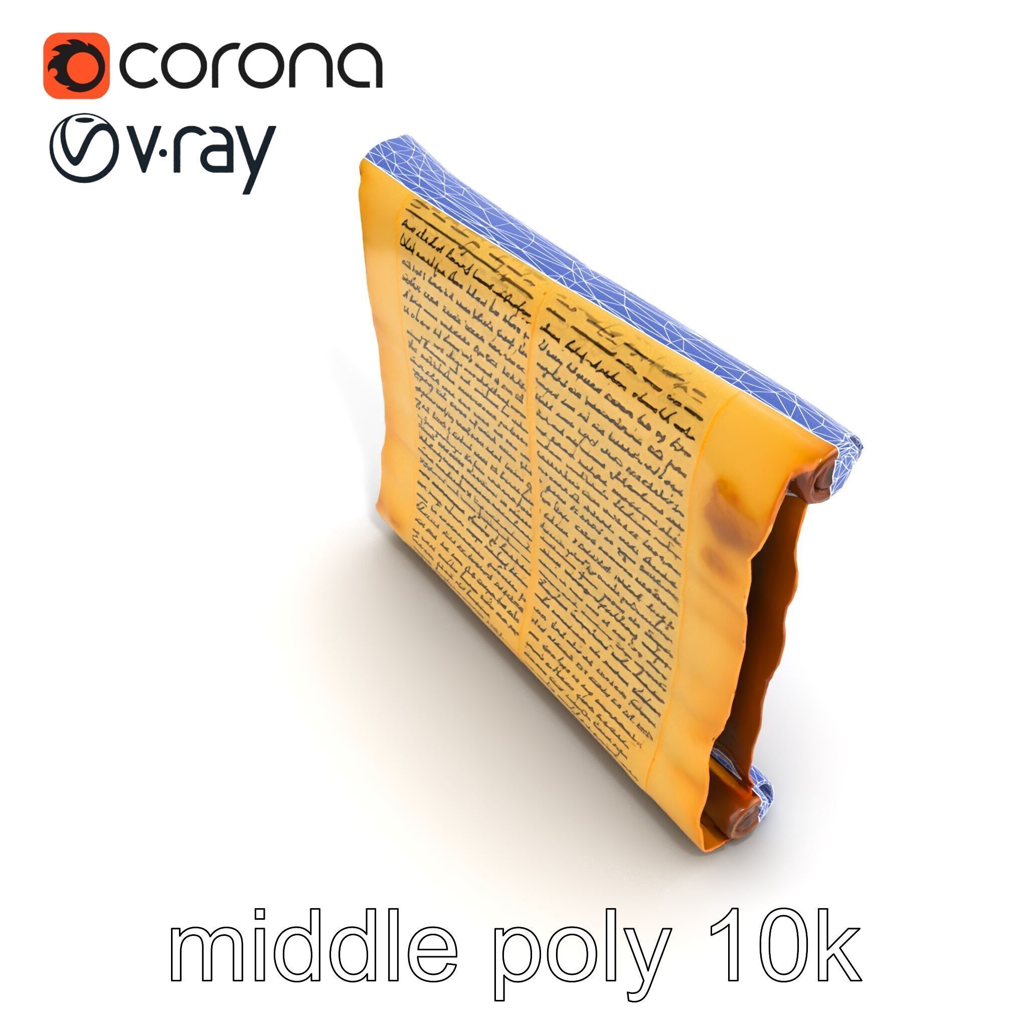 Ancient Manuscript Scroll Vellum Texture model pack Low-poly 3D model_25
