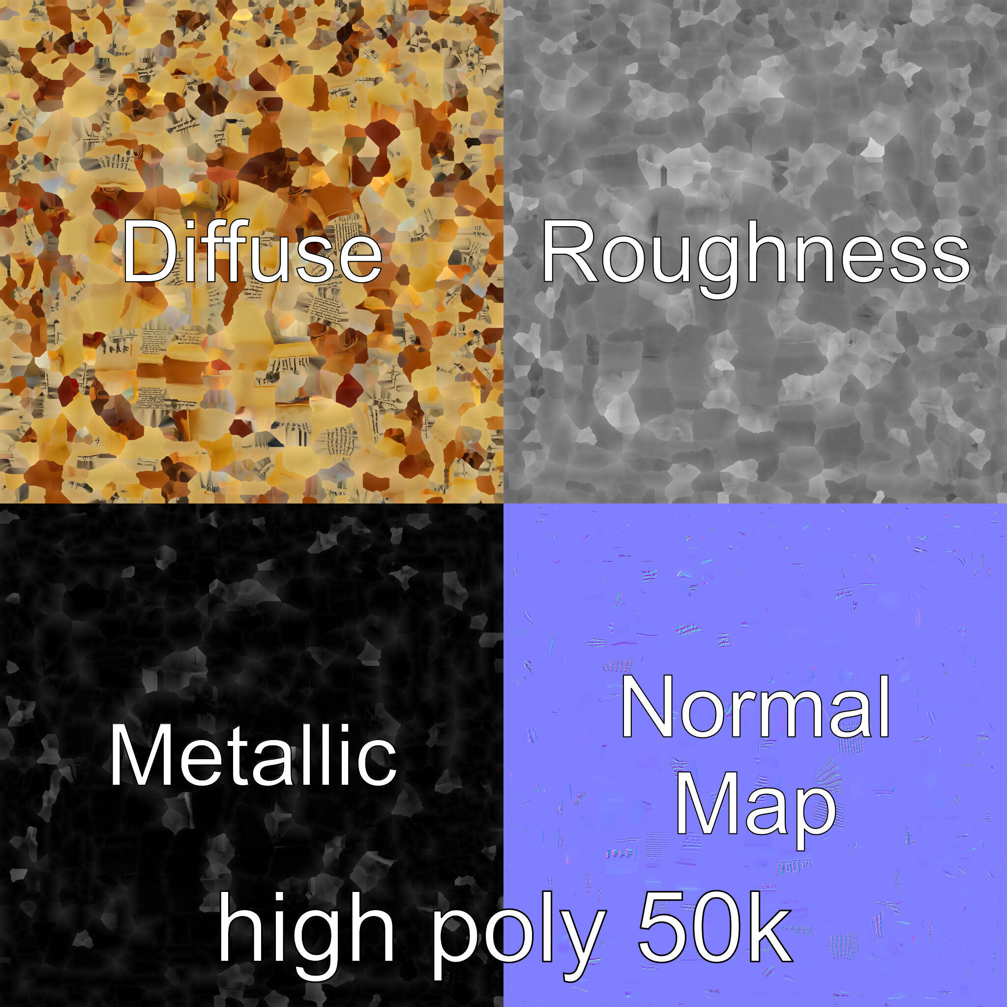 Ancient Manuscript Scroll Vellum Texture model pack Low-poly 3D model_3