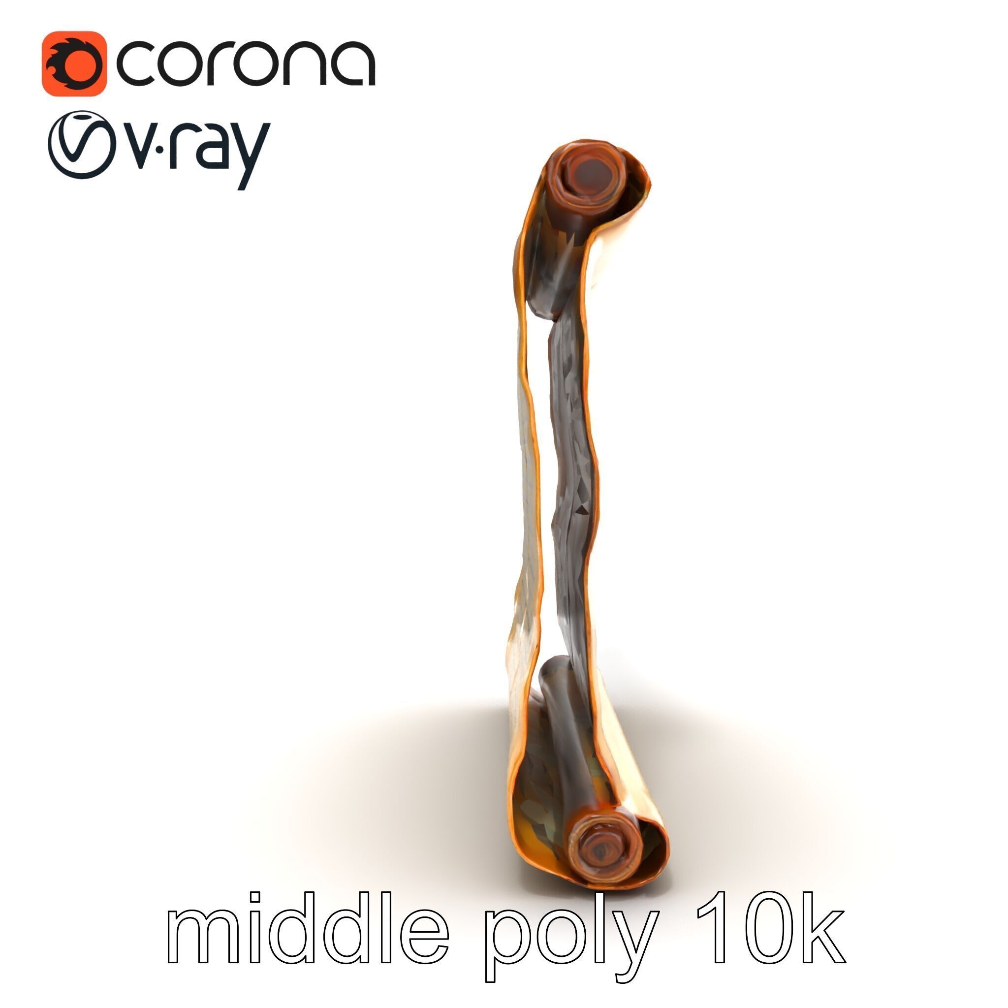 Ancient Manuscript Scroll Vellum Texture model pack Low-poly 3D model_23