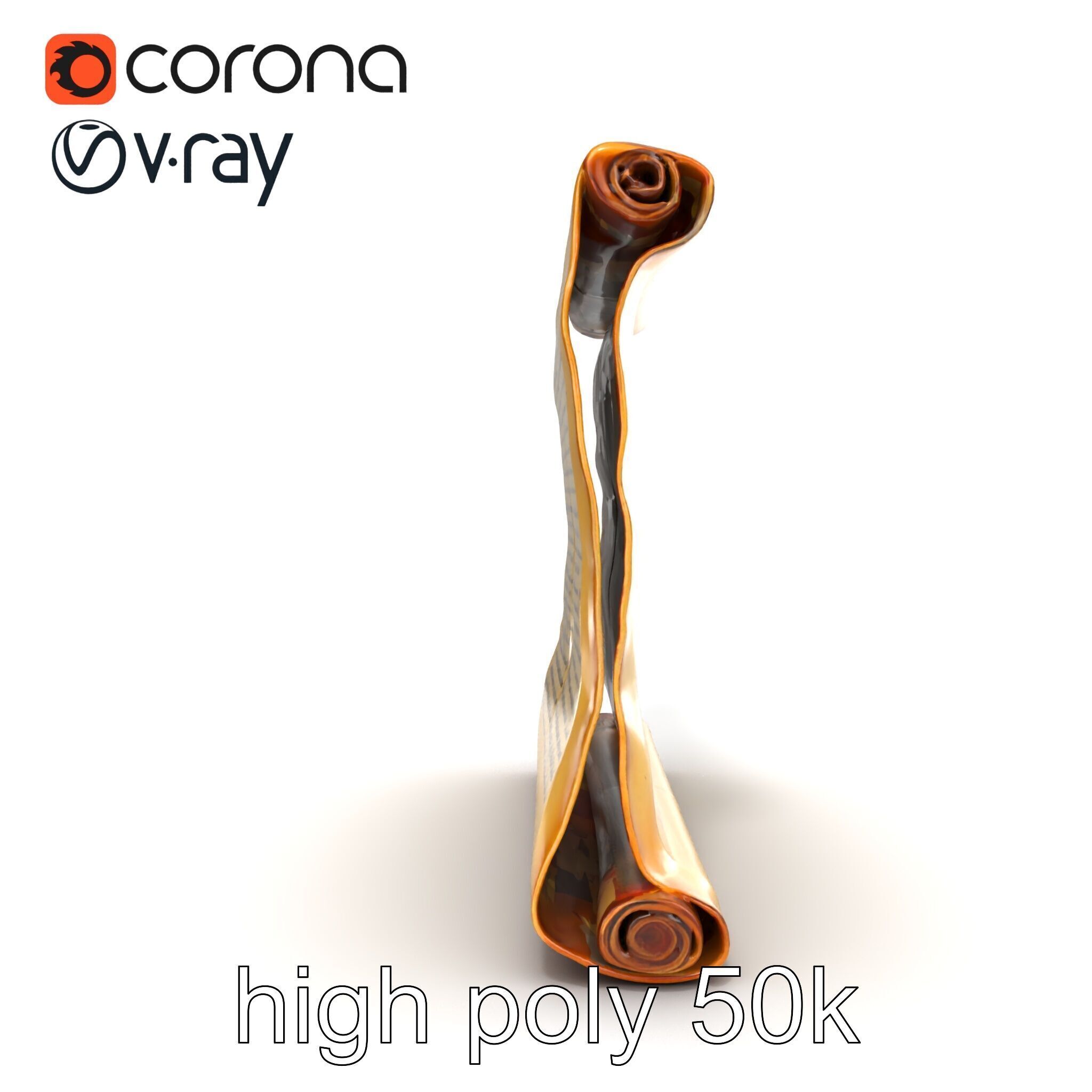 Ancient Manuscript Scroll Vellum Texture model pack Low-poly 3D model_32