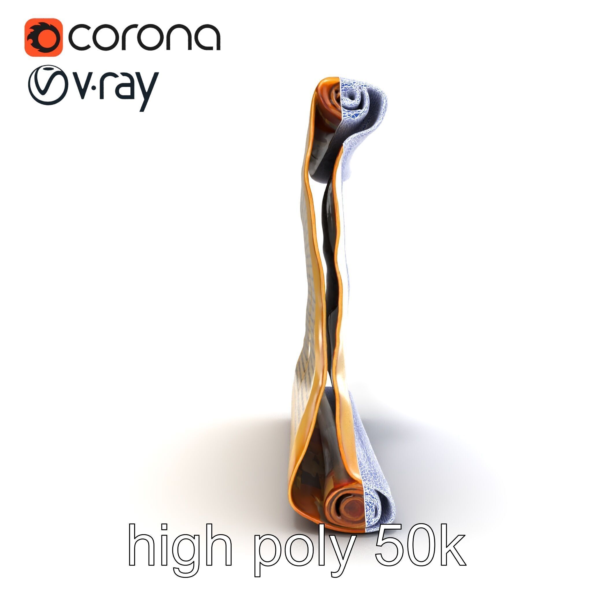 Ancient Manuscript Scroll Vellum Texture model pack Low-poly 3D model_30