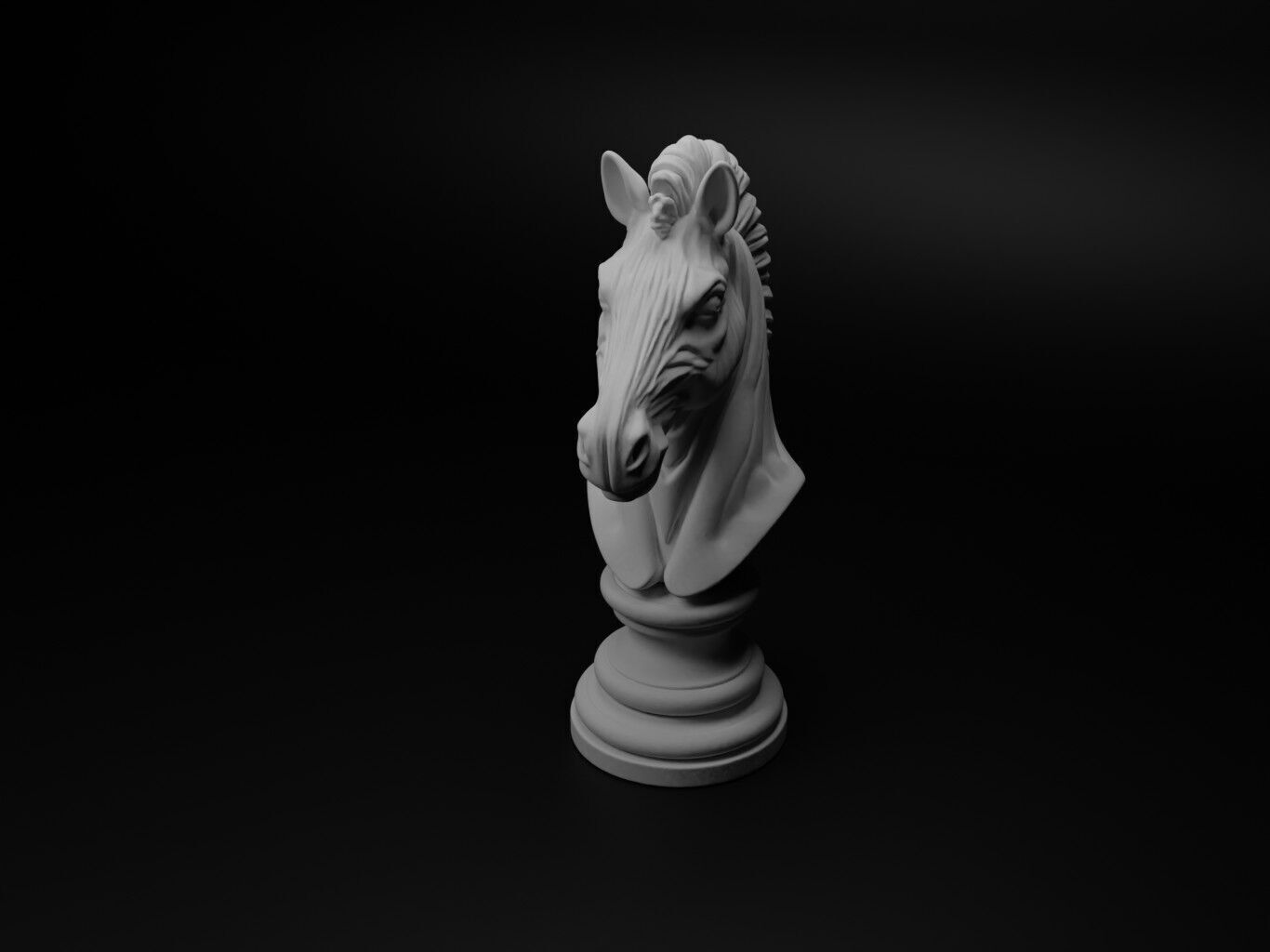 Zebra Animal Bust Chess 3D print model_1