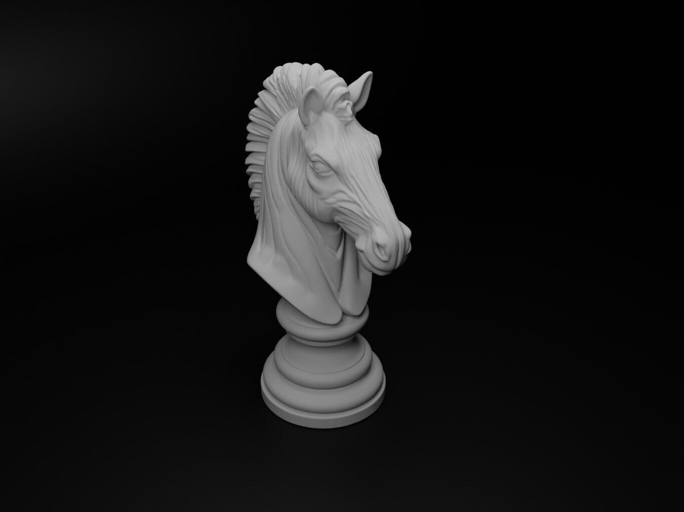Zebra Animal Bust Chess 3D print model_2