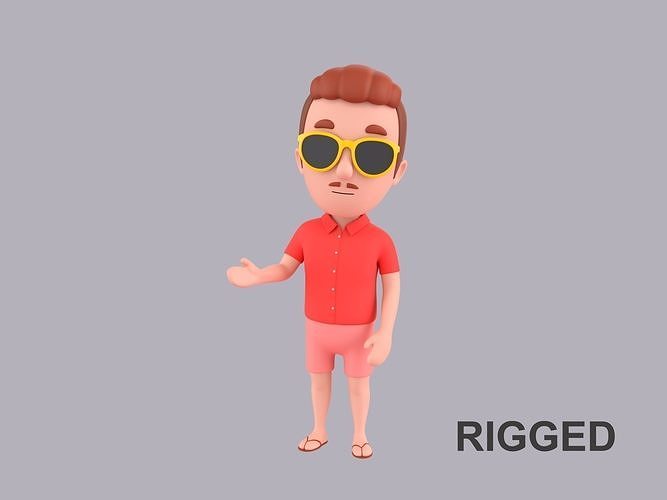 Cartoon Male Character Rigged 062 3D model