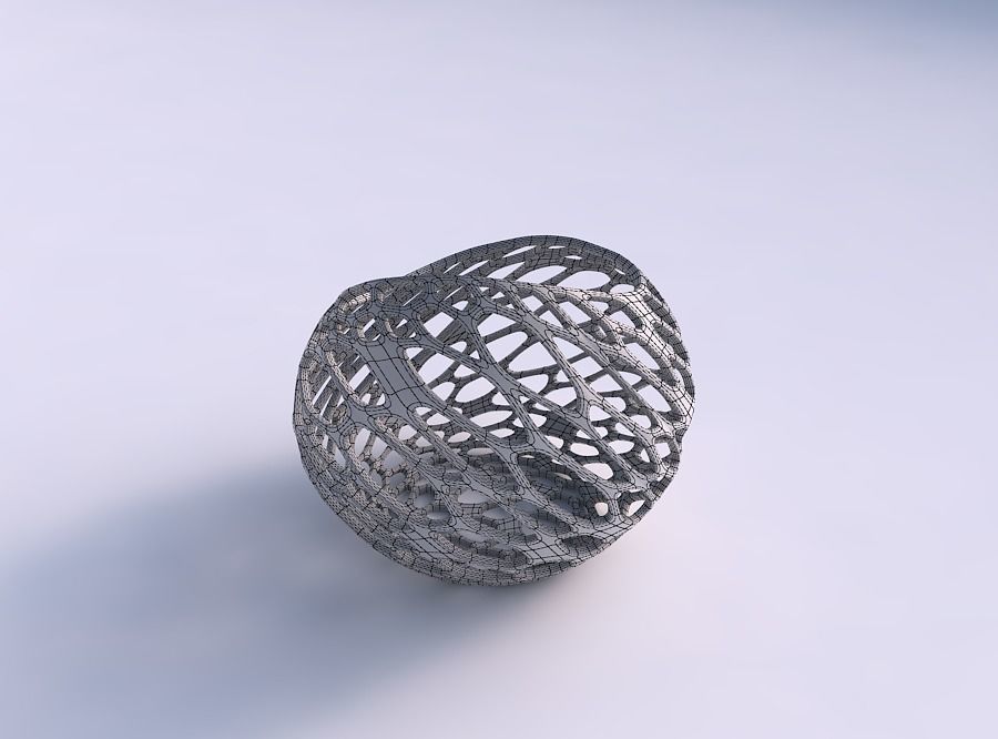 Bowl skewed and twisted with twisted organic lattice 3D print model_5