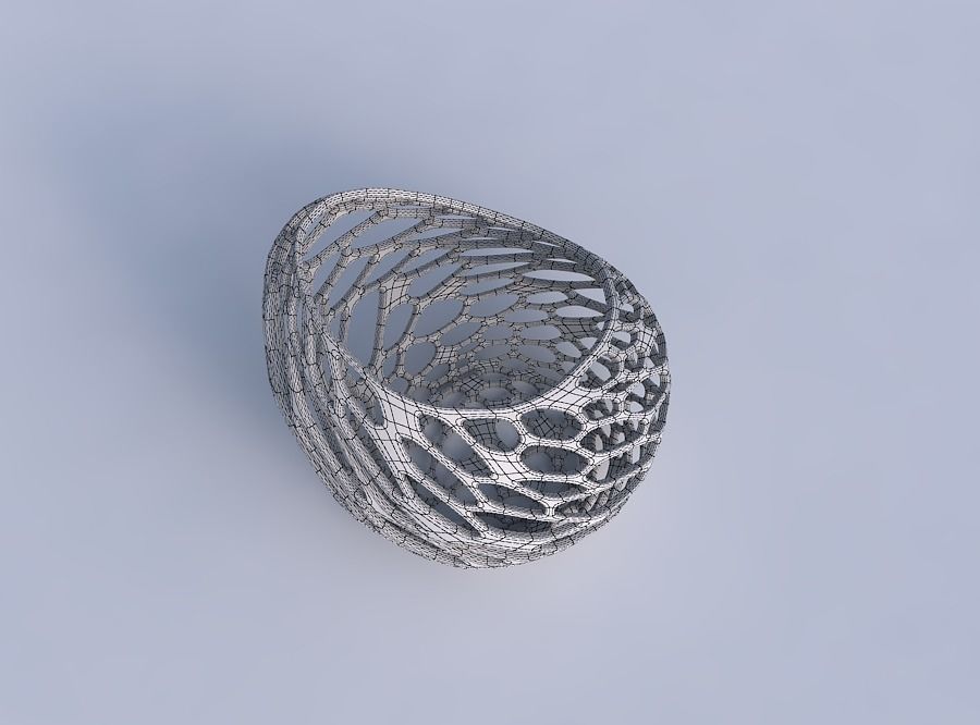 Bowl skewed and twisted with twisted organic lattice 3D print model_6