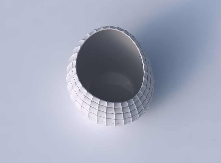 Bowl skewed and twisted with strange tiles 3D print model_2