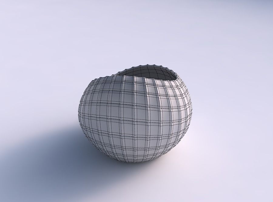 Bowl skewed and twisted with strange tiles 3D print model_5