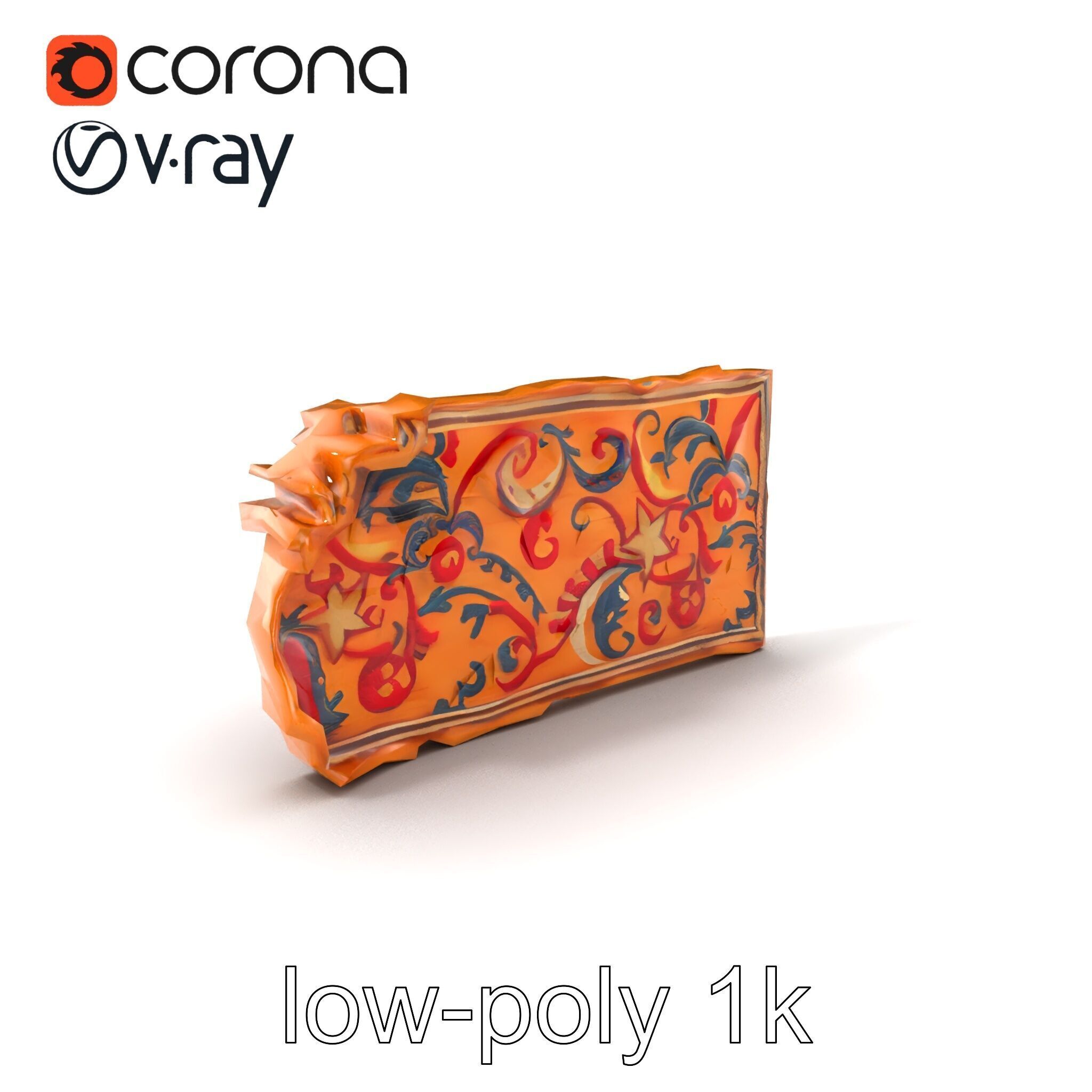 Medieval Tapestry Fragment Textures model pack Low-poly 3D model_5