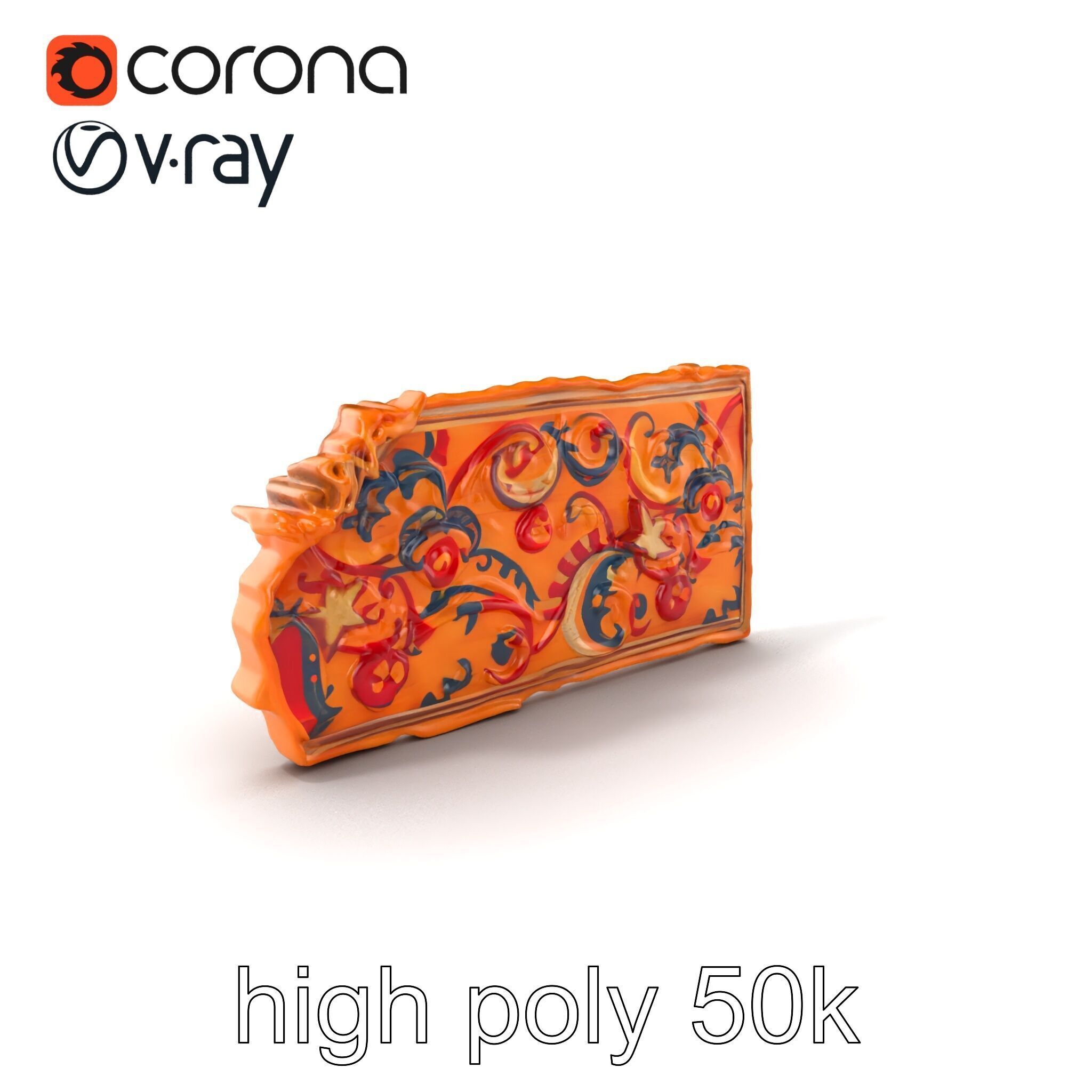 Medieval Tapestry Fragment Textures model pack Low-poly 3D model_2