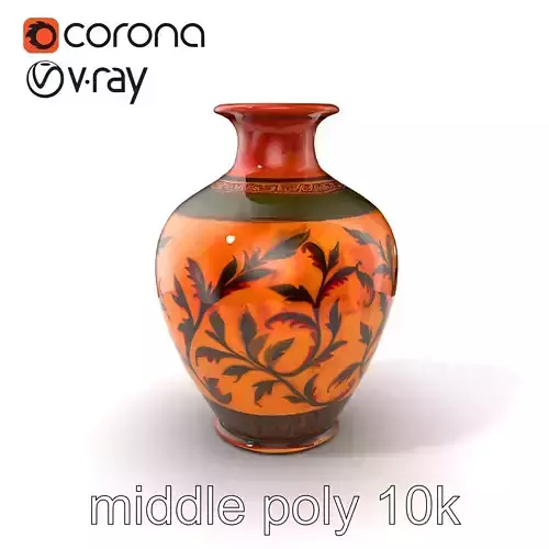 Ancient Ceramic Vase HandPainted Motifs Model Pack Low-poly 3D model
