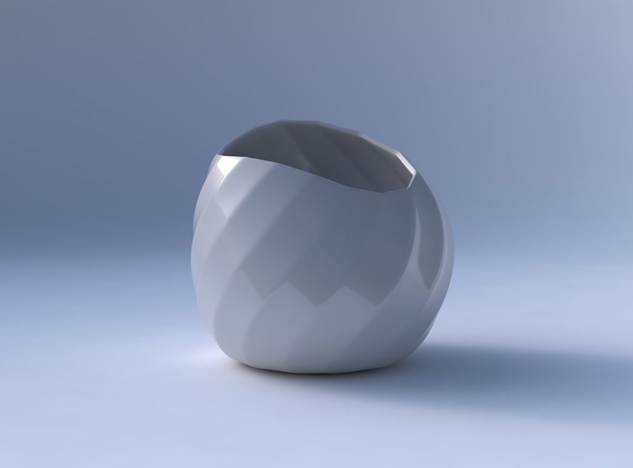 Bowl skewed and twisted with twisted bands 2 3D print model_4