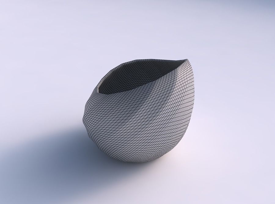 Bowl skewed and twisted with twisted bands 2 3D print model_5