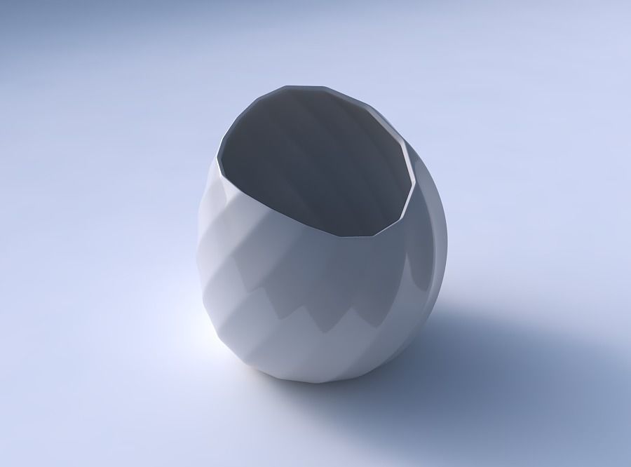 Bowl skewed and twisted with twisted bands 2 3D print model_3