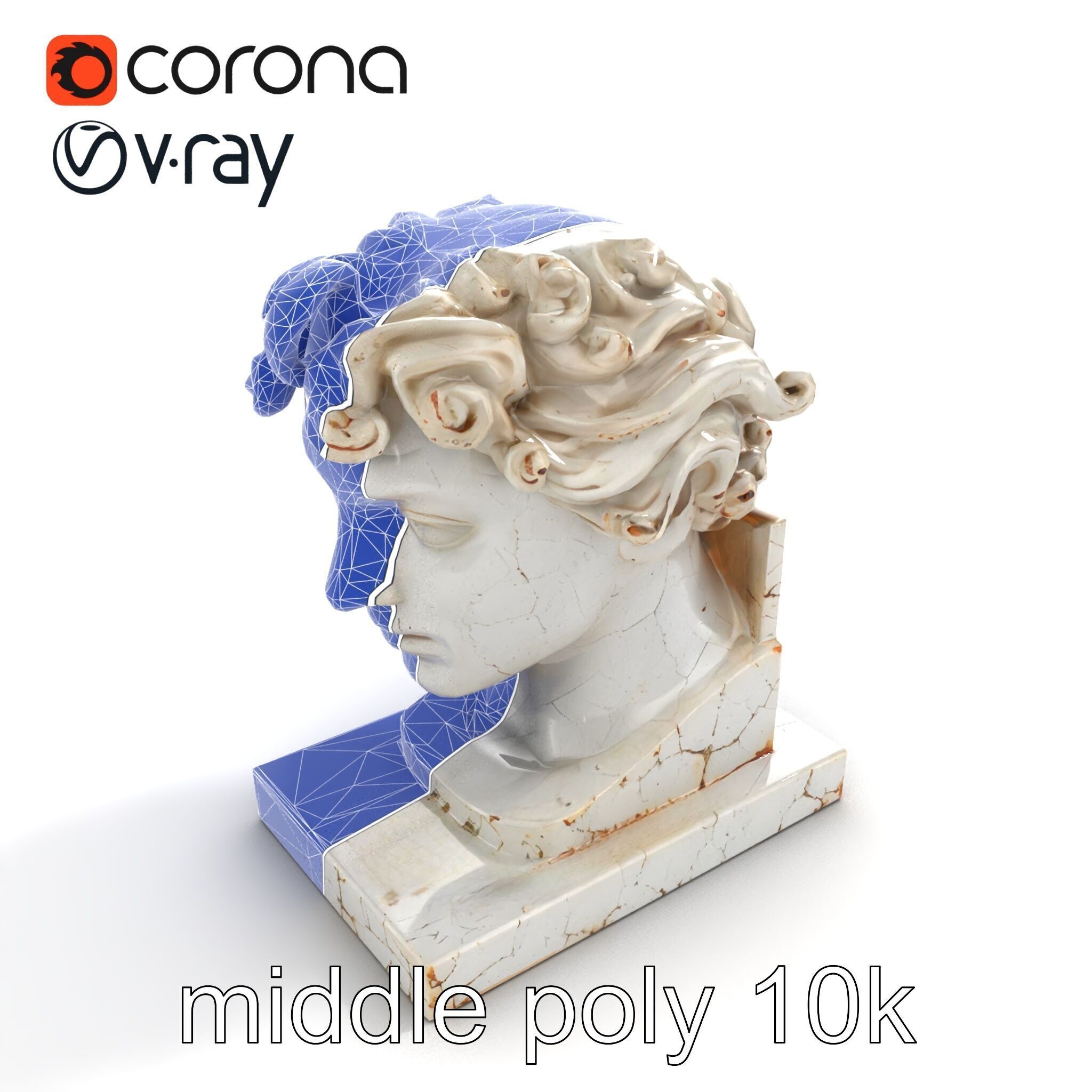 Ancient Greek Marble Bust model pack Low-poly 3D model_22