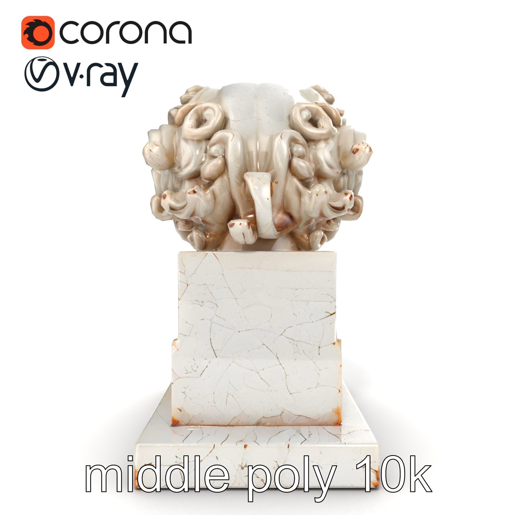 Ancient Greek Marble Bust model pack Low-poly 3D model_27