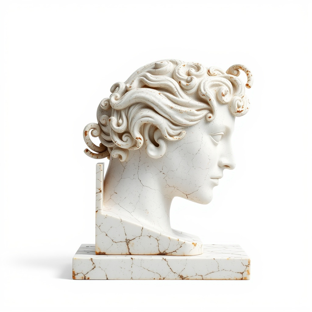 Ancient Greek Marble Bust model pack Low-poly 3D model_4