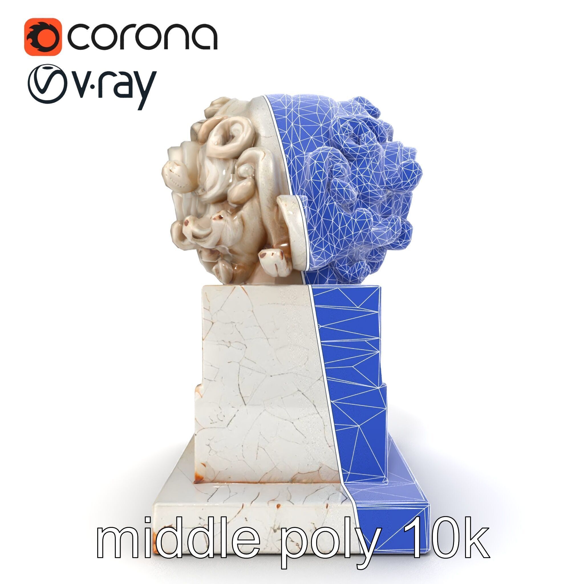 Ancient Greek Marble Bust model pack Low-poly 3D model_30