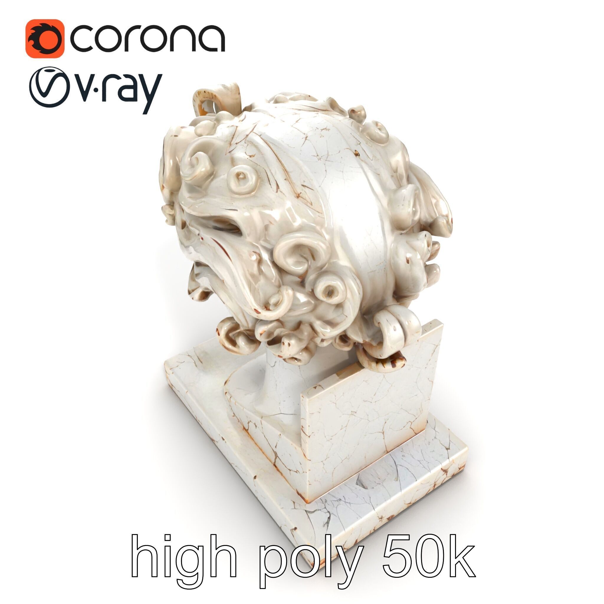 Ancient Greek Marble Bust model pack Low-poly 3D model_28