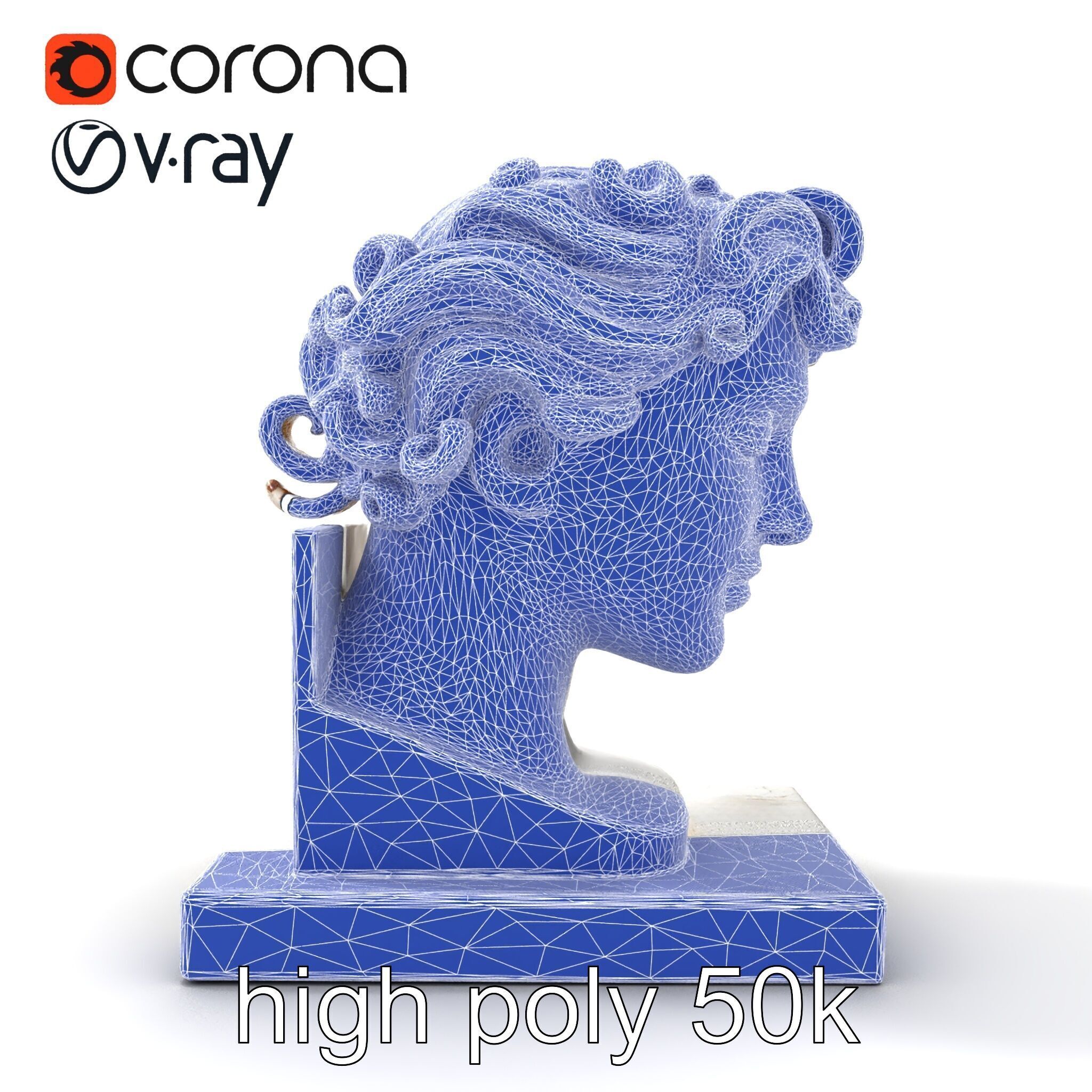 Ancient Greek Marble Bust model pack Low-poly 3D model_24