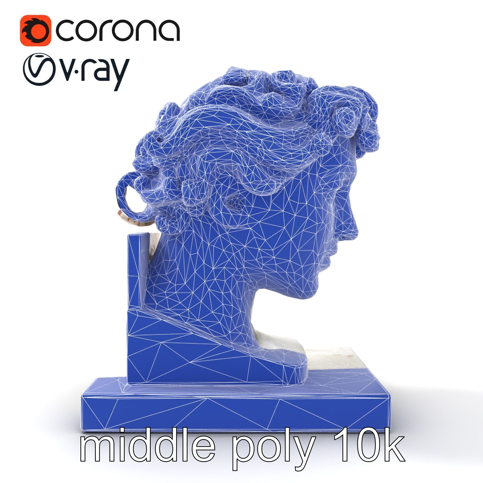 Ancient Greek Marble Bust model pack Low-poly 3D model_29