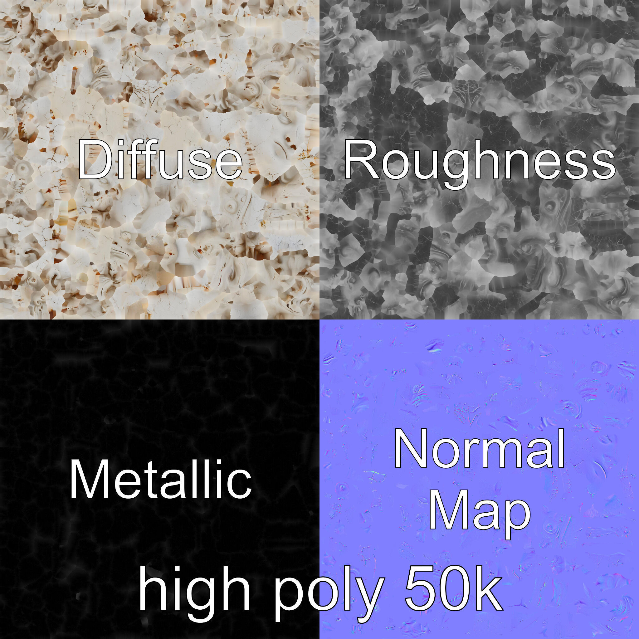 Ancient Greek Marble Bust model pack Low-poly 3D model_3