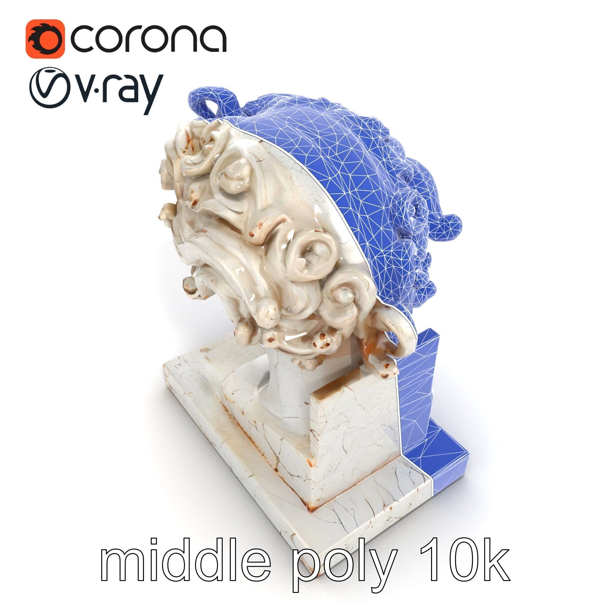 Ancient Greek Marble Bust model pack Low-poly 3D model_20