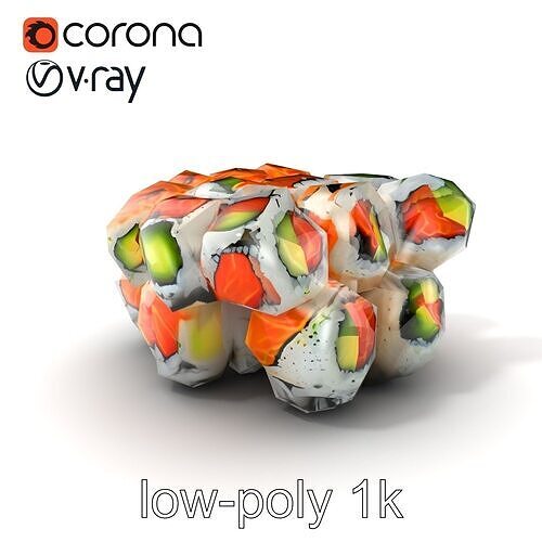 Exquisite Sushi Platter Model Pack Low-poly 3D model 5