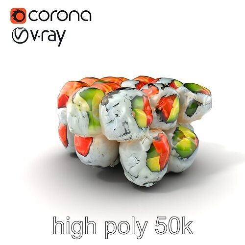 Exquisite Sushi Platter Model Pack Low-poly 3D model 2