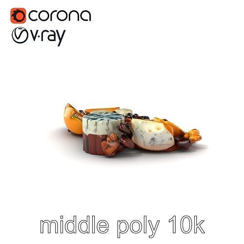 Artisan Cheese Board Variety Display model pack Low-poly 3D model