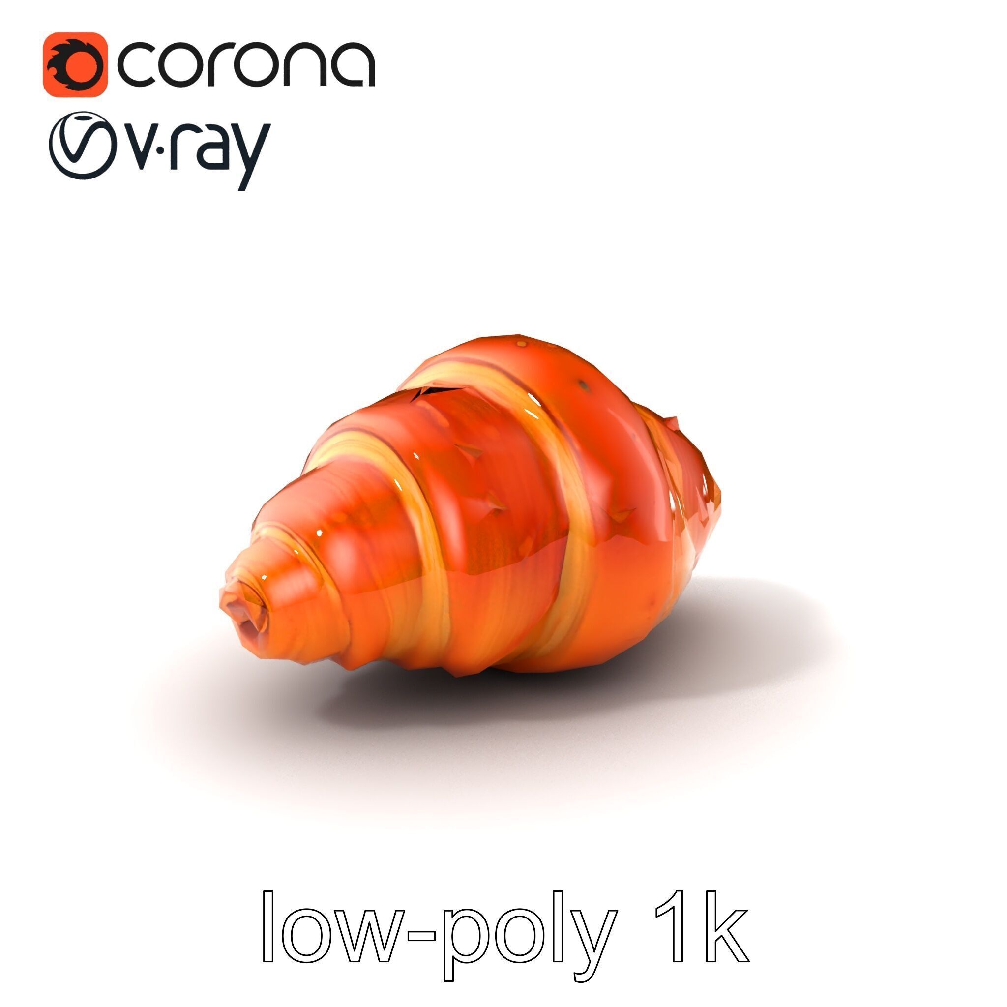 Classic French Croissant D Model HighQuality Model Pack Low-poly 3D model_5