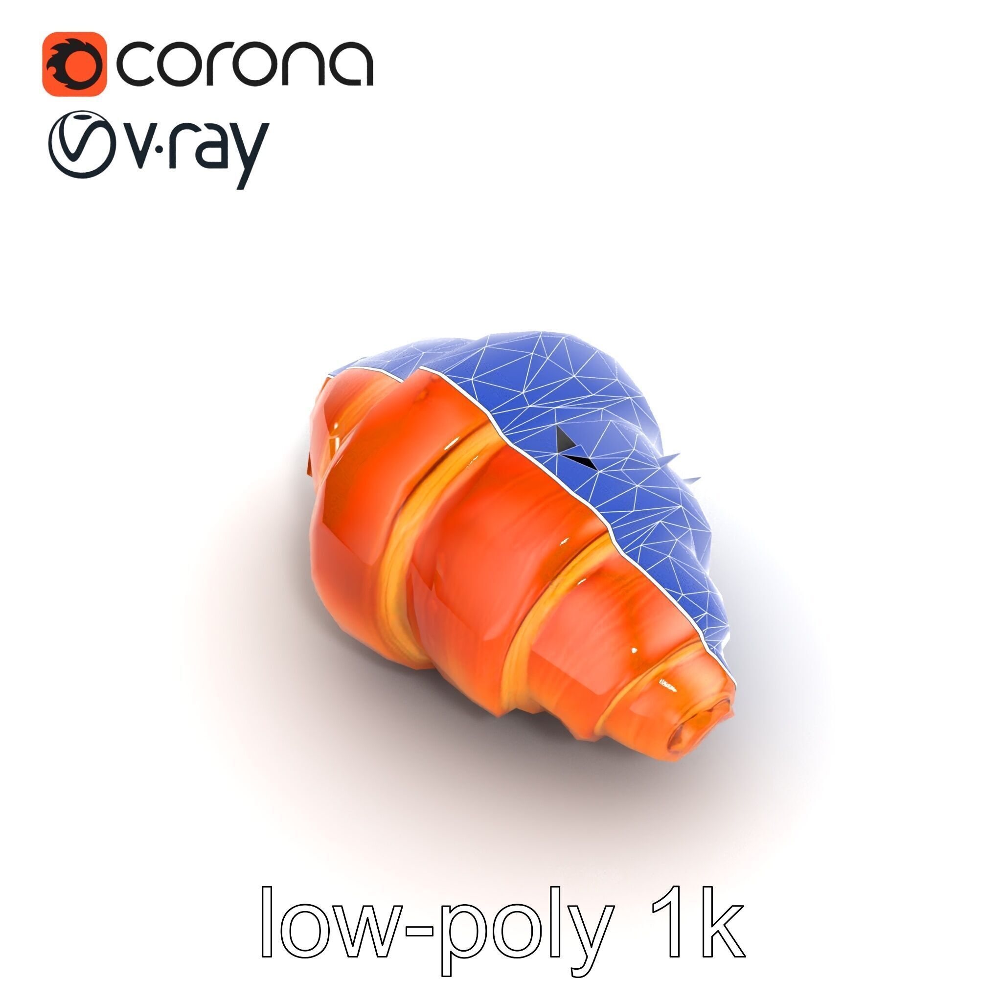 Classic French Croissant D Model HighQuality Model Pack Low-poly 3D model_15