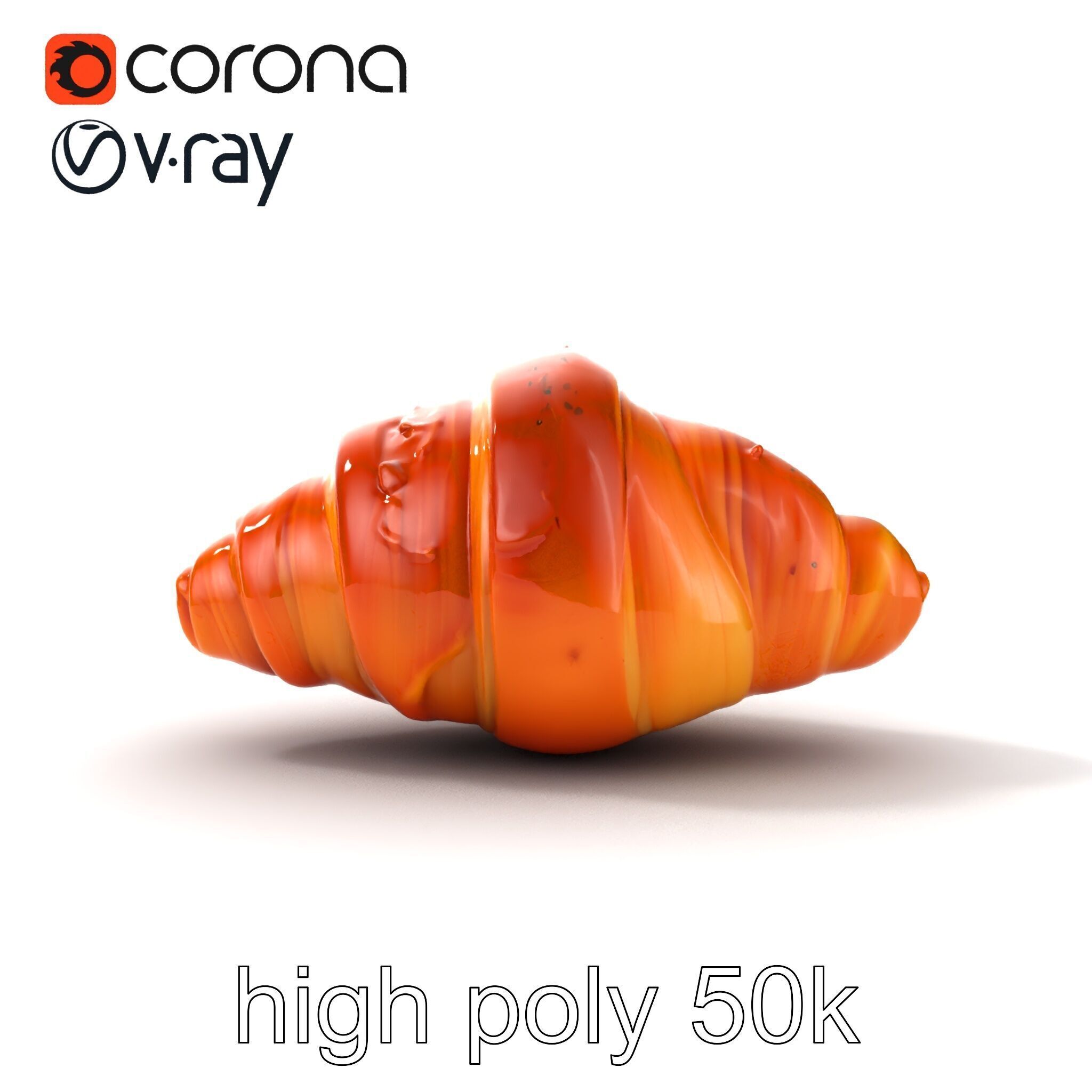 Classic French Croissant D Model HighQuality Model Pack Low-poly 3D model_25