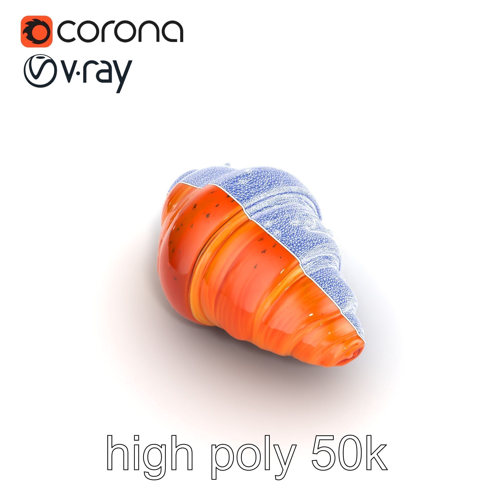 Classic French Croissant D Model HighQuality Model Pack Low-poly 3D model_20