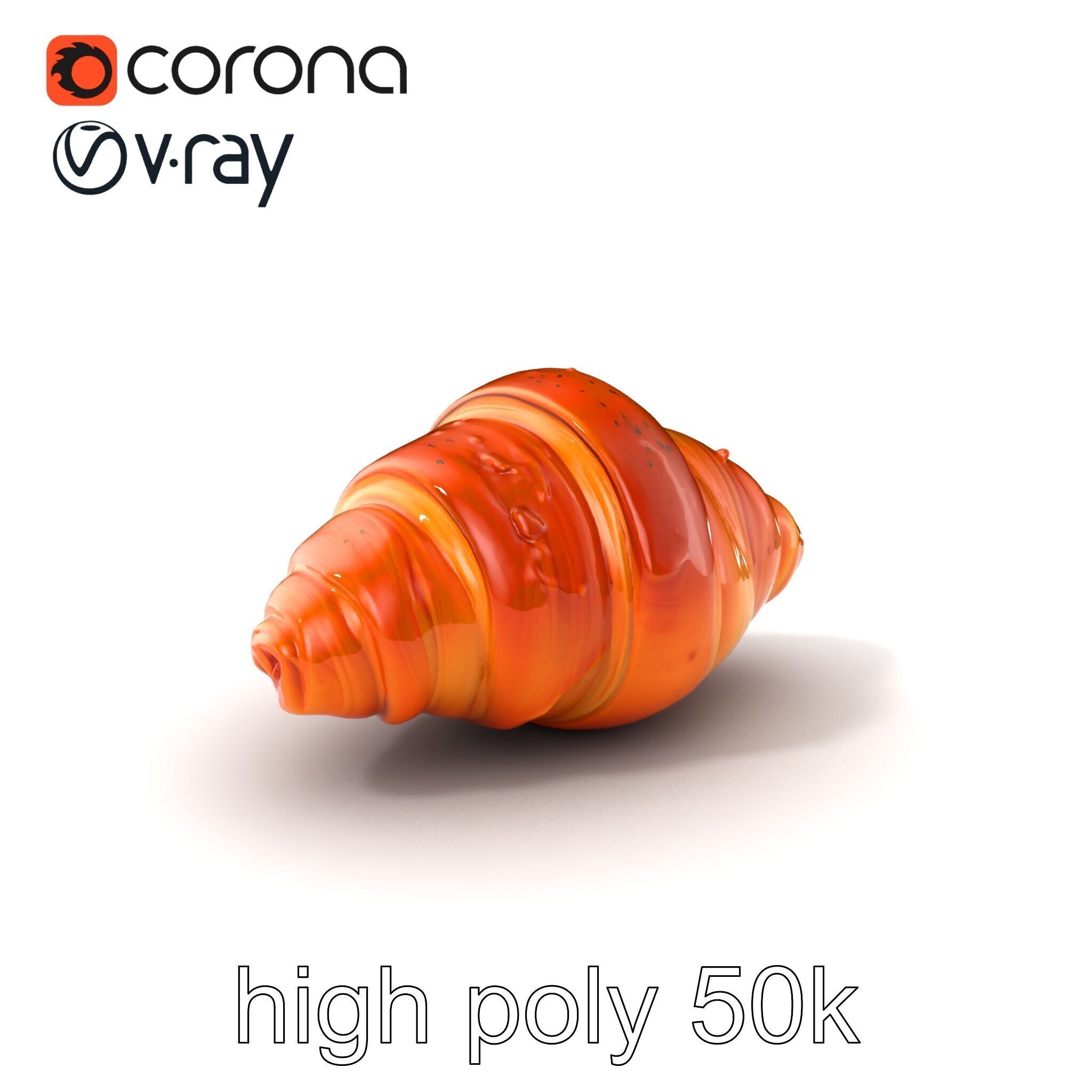 Classic French Croissant D Model HighQuality Model Pack Low-poly 3D model_2