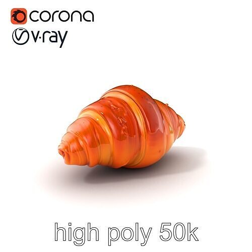 Classic French Croissant D Model HighQuality Model Pack Low-poly 3D model 2