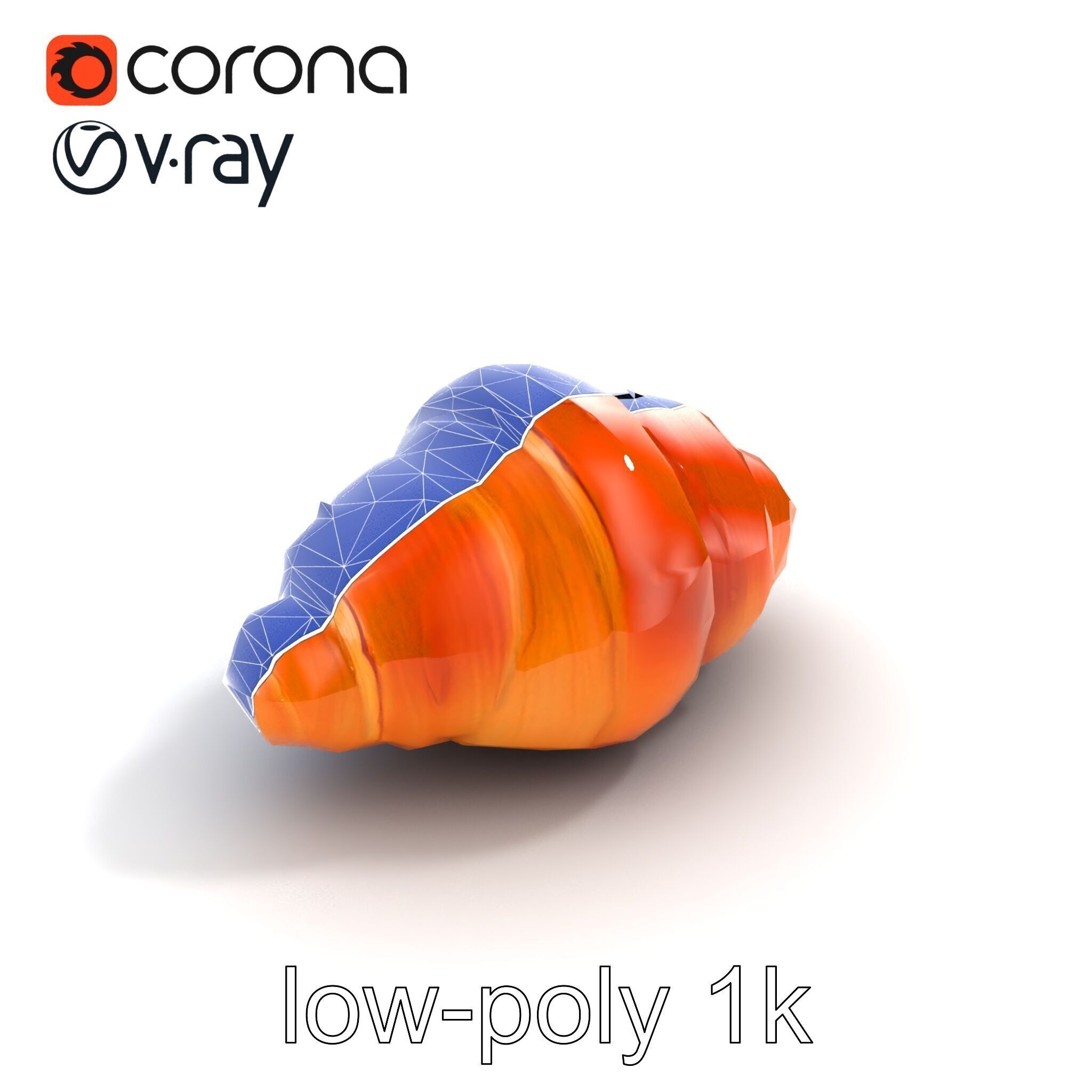 Classic French Croissant D Model HighQuality Model Pack Low-poly 3D model_11