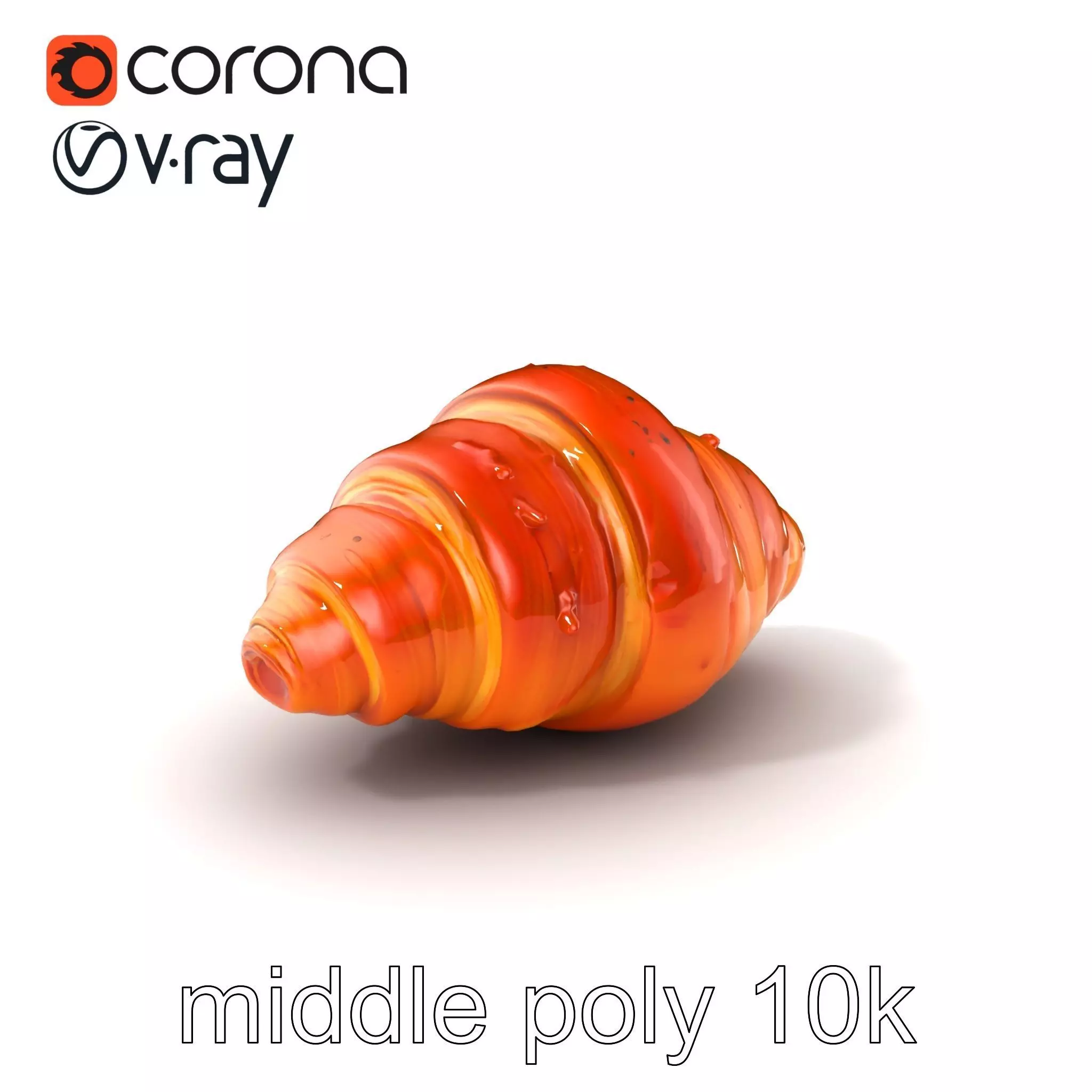 Classic French Croissant D Model HighQuality Model Pack Low-poly 3D model_0