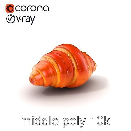 Classic French Croissant D Model HighQuality Model Pack Low-poly 3D model