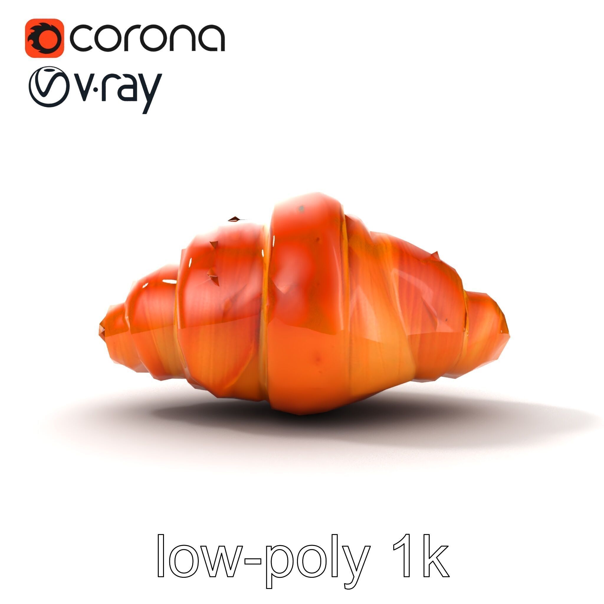 Classic French Croissant D Model HighQuality Model Pack Low-poly 3D model_32