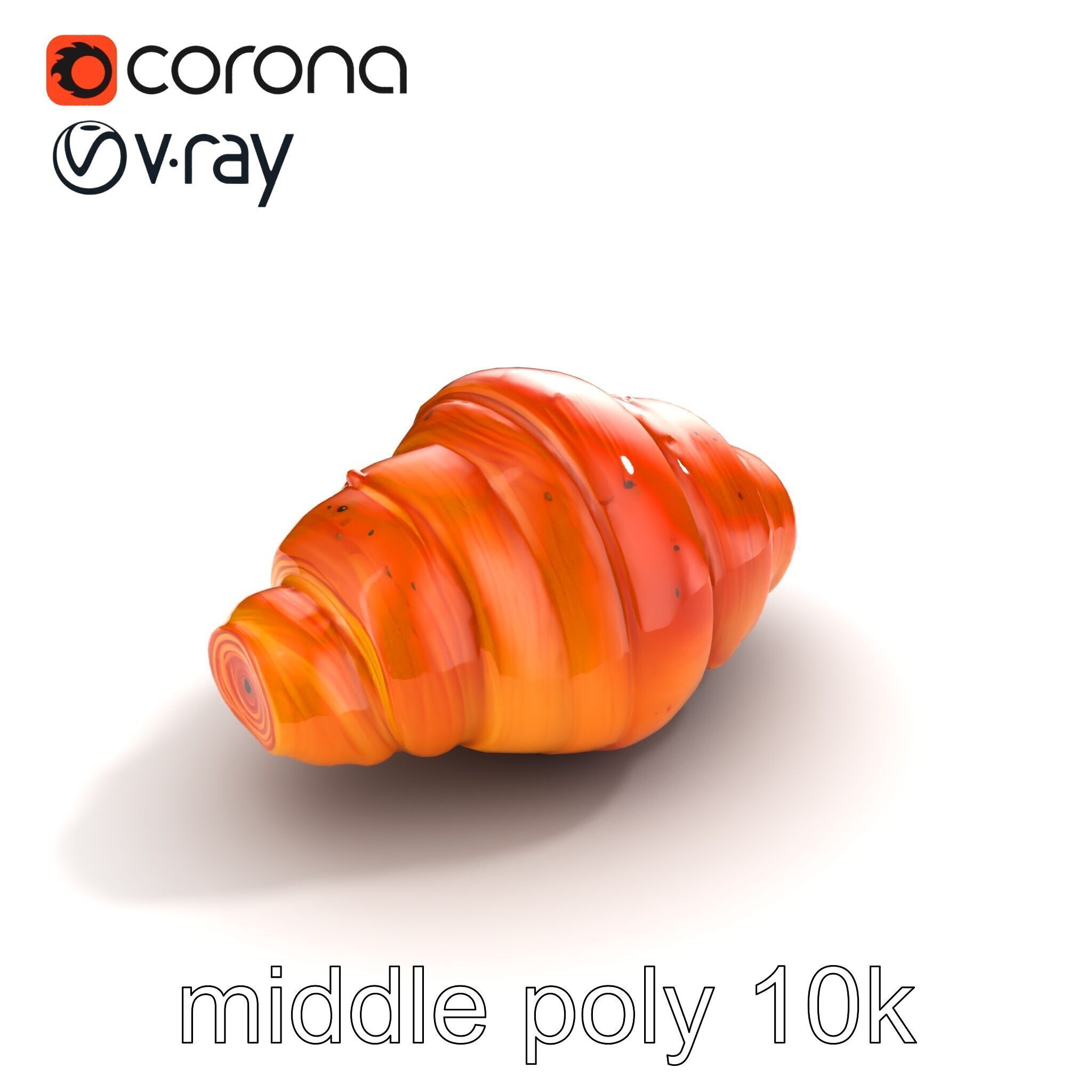 Classic French Croissant D Model HighQuality Model Pack Low-poly 3D model_8